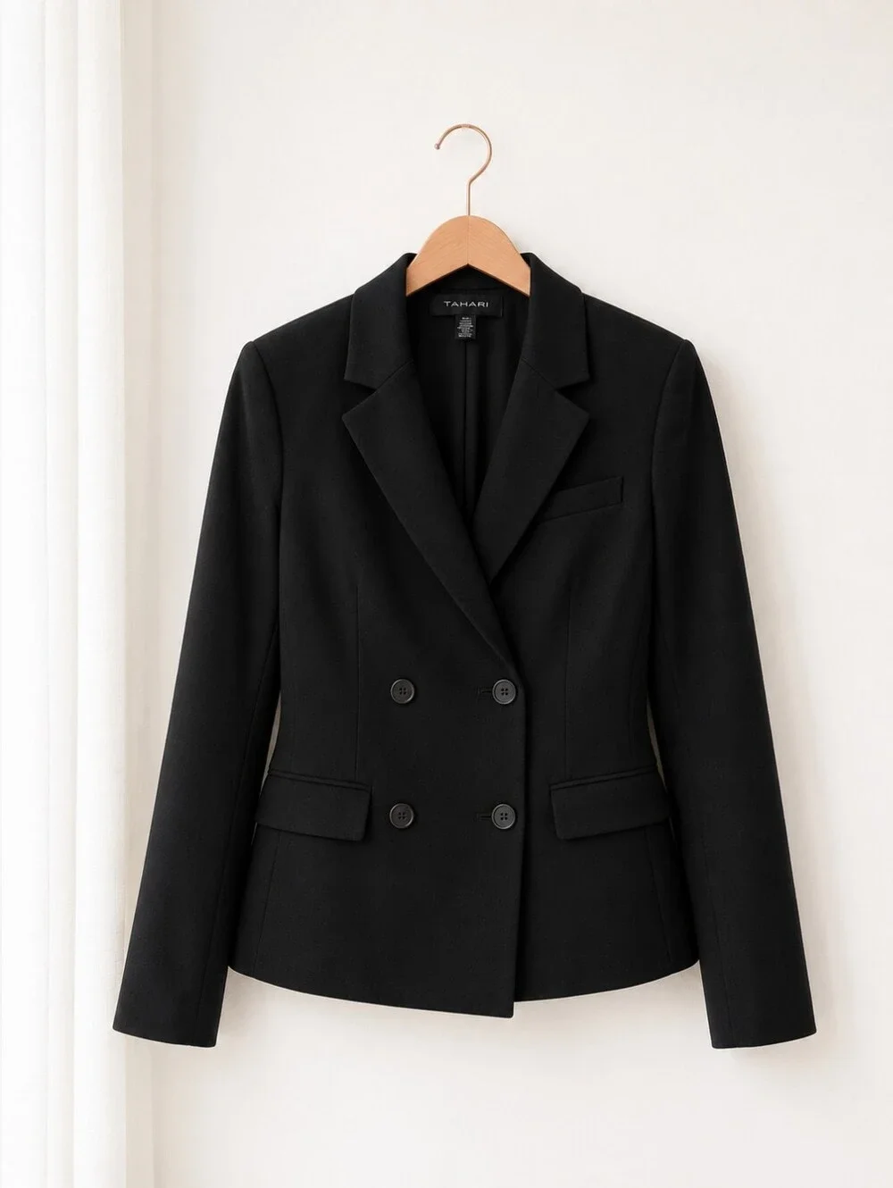 Tahari | Black Tailored Black Blazer | Classic Office Workwear Jacket | Size S - Picture 4 of 7